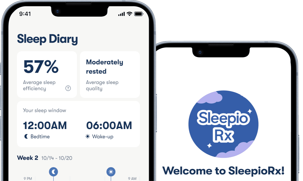 SleepioRx app screens